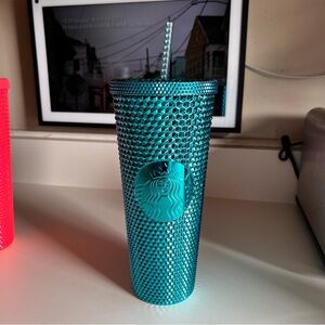 Starbucks Turquoise Textured Tumbler with Straw